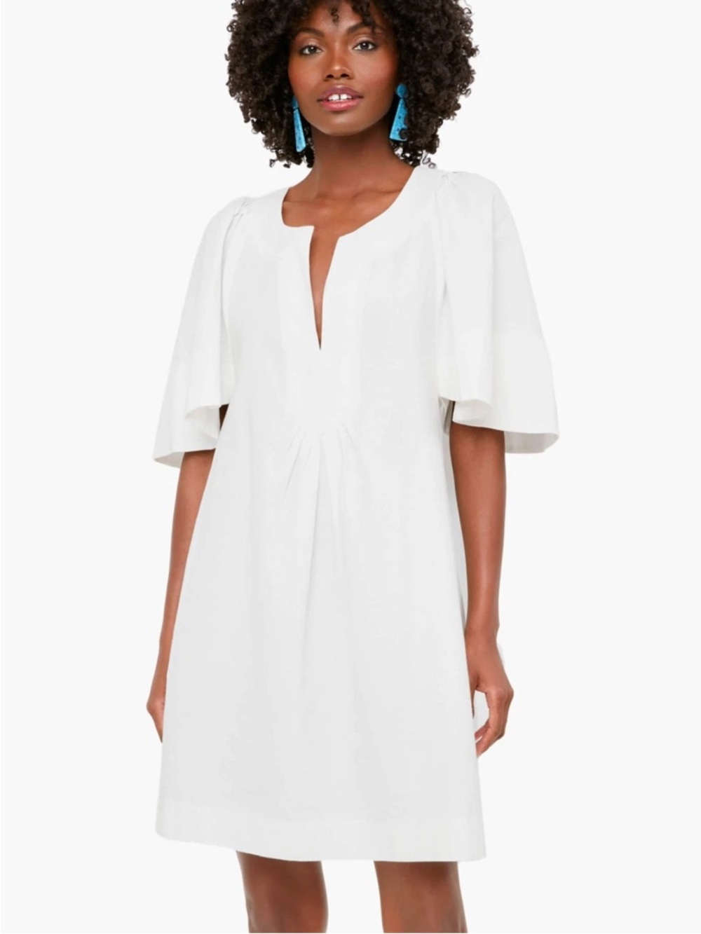 Pomander Place Finley Mini Dress Flutter-Sleeve White Women’s XS Cotton
